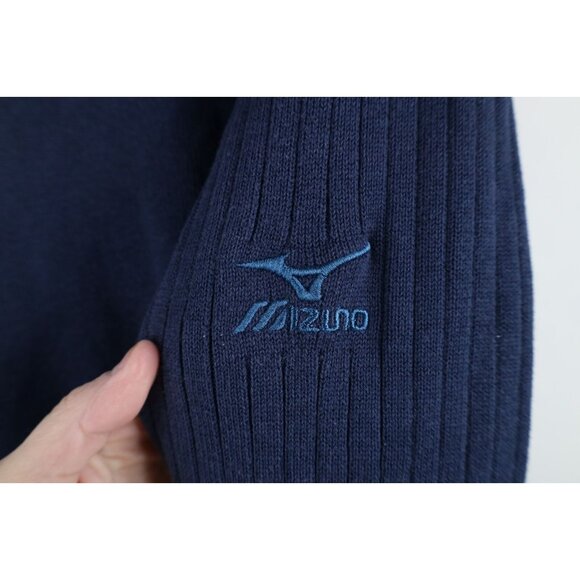 Vintage Mizuno Golf Mens M Spell Out Ribbed Knit WindLite Sweater Jacket Swacket - Picture 4 of 13